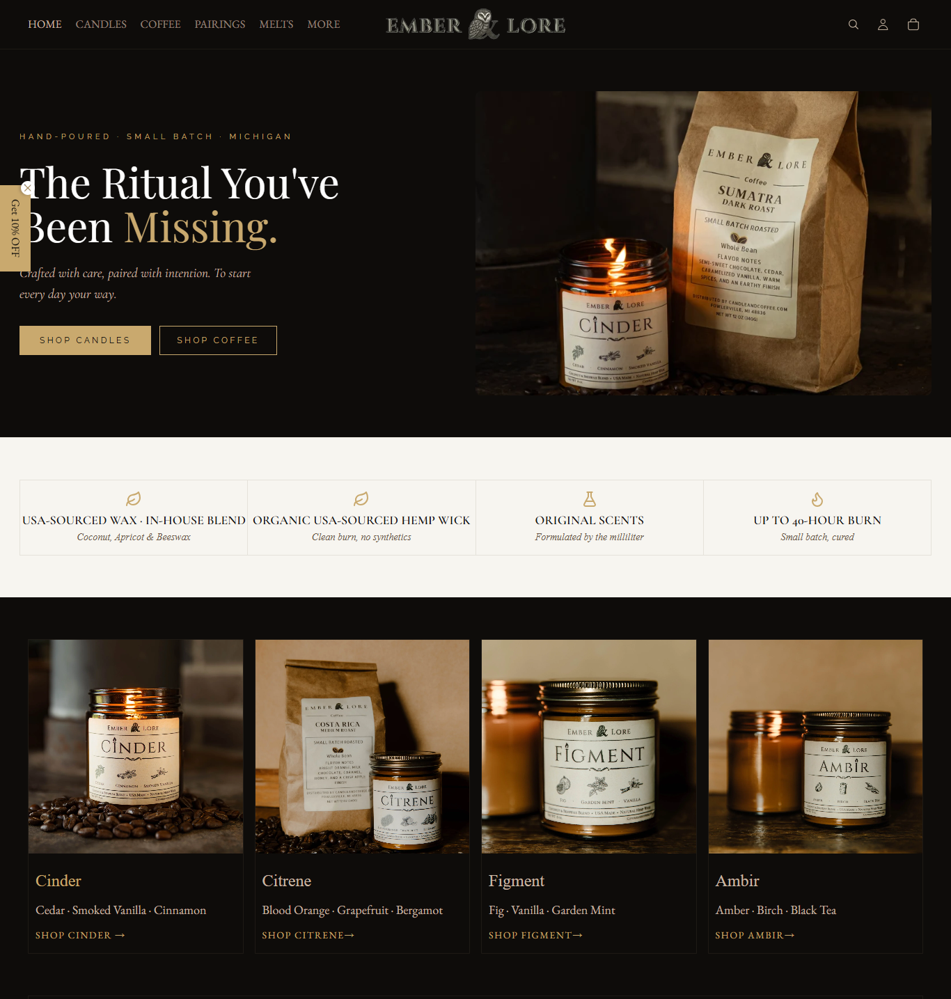Screenshot of Candle and Coffee — Launching Soon